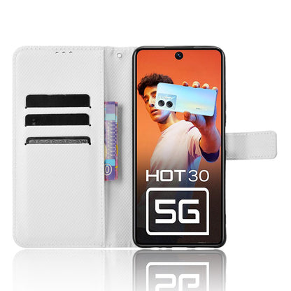 For Infinix Hot 30 5G / X6832 Diamond Texture PU Leather Stand Wallet Phone Case Protective Cover