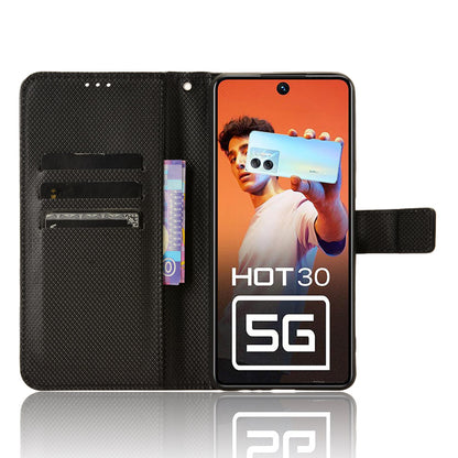 For Infinix Hot 30 5G / X6832 Diamond Texture PU Leather Stand Wallet Phone Case Protective Cover