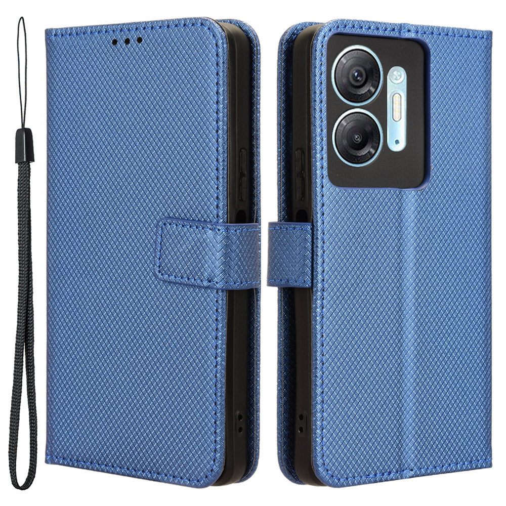 For Infinix Hot 30 5G / X6832 Diamond Texture PU Leather Stand Wallet Phone Case Protective Cover