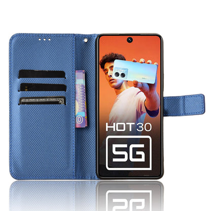 For Infinix Hot 30 5G / X6832 Diamond Texture PU Leather Stand Wallet Phone Case Protective Cover
