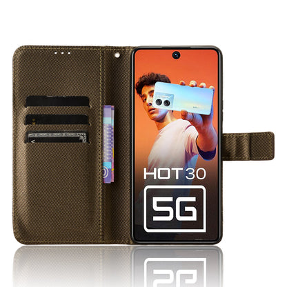 For Infinix Hot 30 5G / X6832 Diamond Texture PU Leather Stand Wallet Phone Case Protective Cover