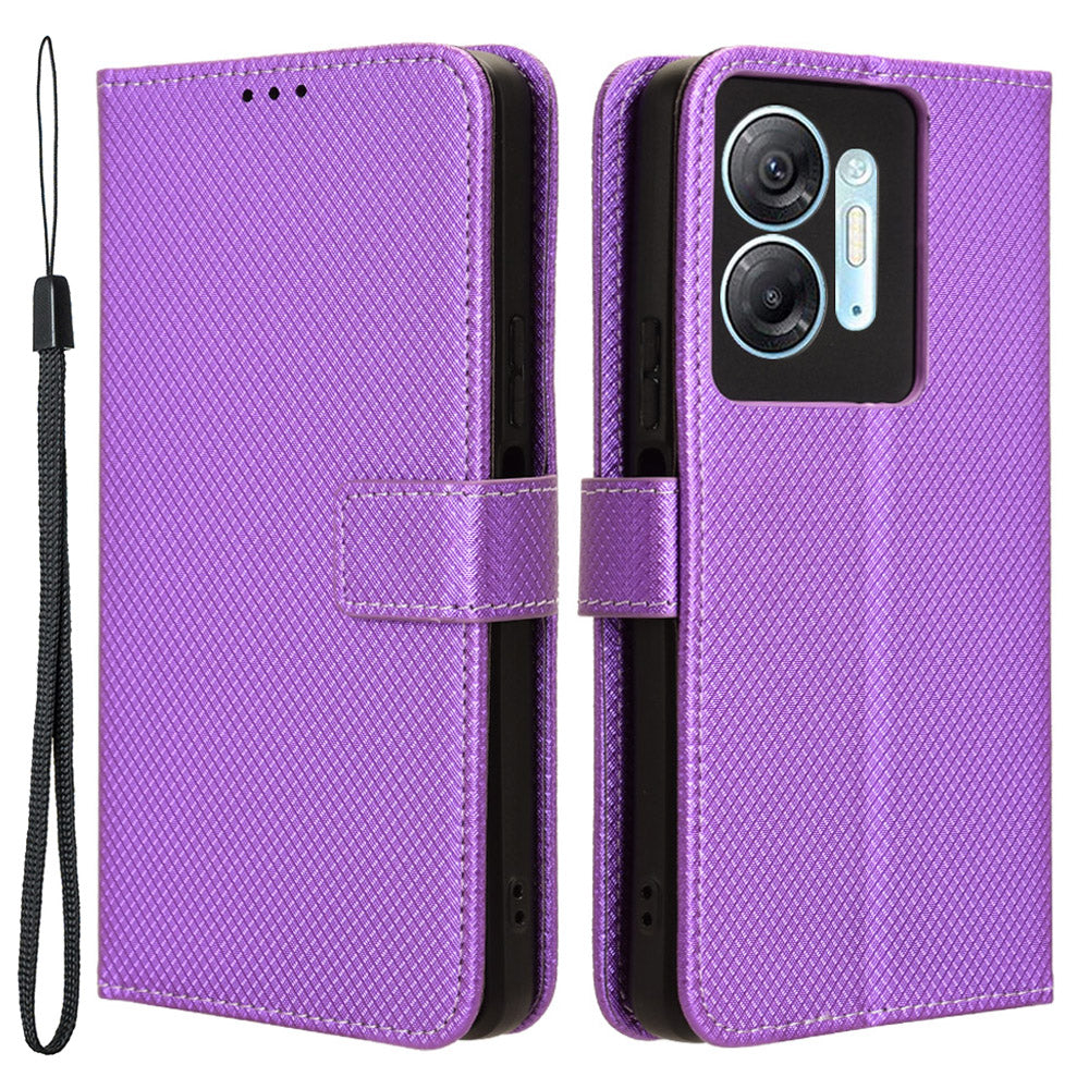 For Infinix Hot 30 5G / X6832 Diamond Texture PU Leather Stand Wallet Phone Case Protective Cover