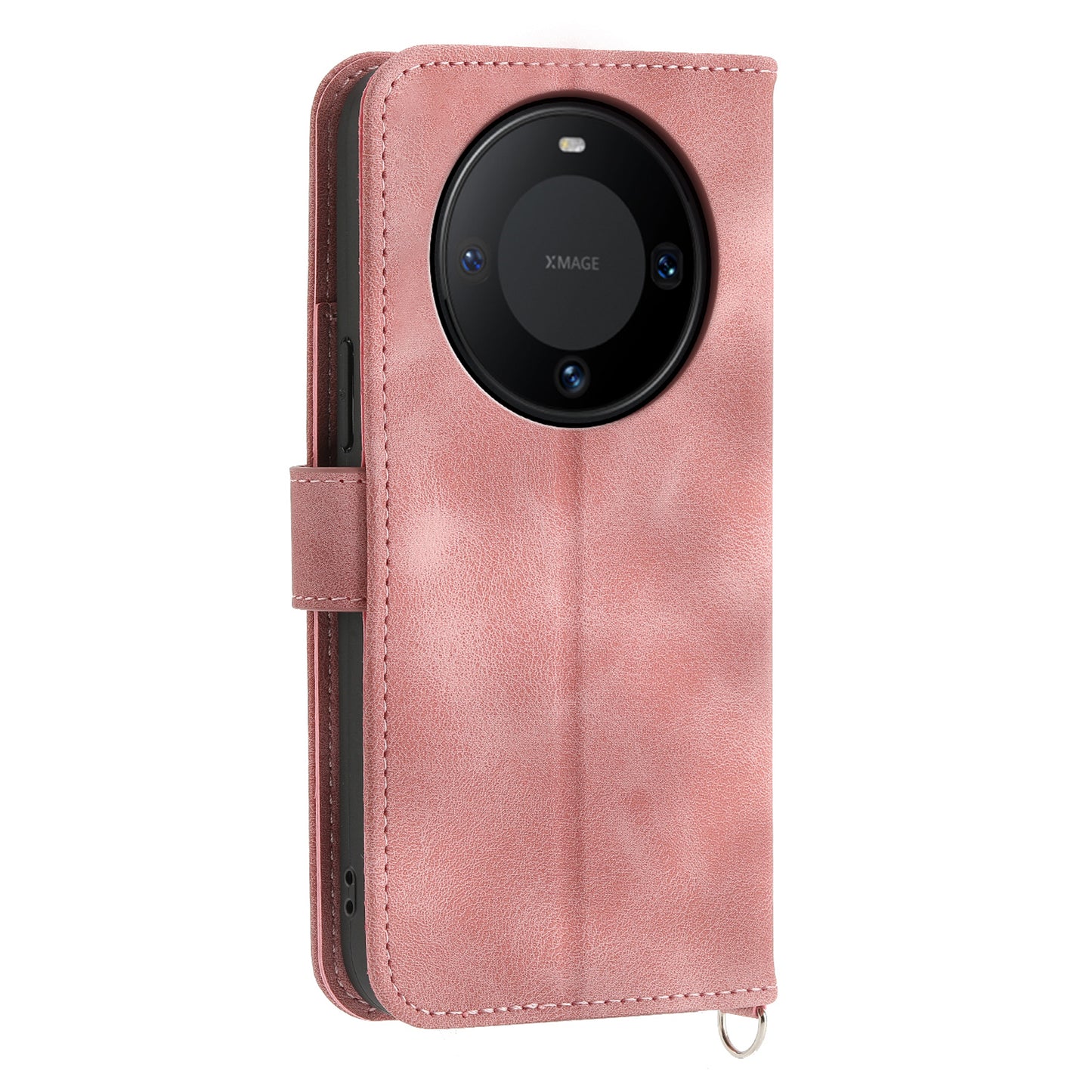 For Huawei Mate 60 Stand Wallet Phone Case PU Leather Imprinted Flower Phone Cover with Wrist Strap + Shoulder Strap