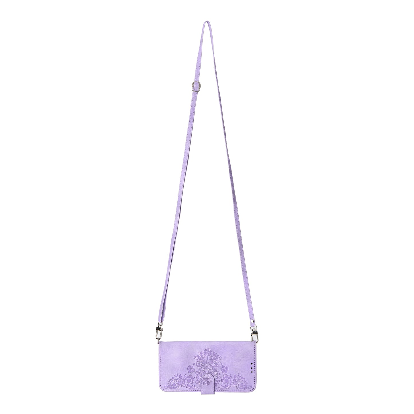 For Huawei Mate 60 Stand Wallet Phone Case PU Leather Imprinted Flower Phone Cover with Wrist Strap + Shoulder Strap