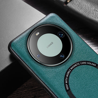 For Huawei Mate 60 Pro Magnetic Phone Case Compatible with MagSafe PU Leather Coated TPU Protective Cover