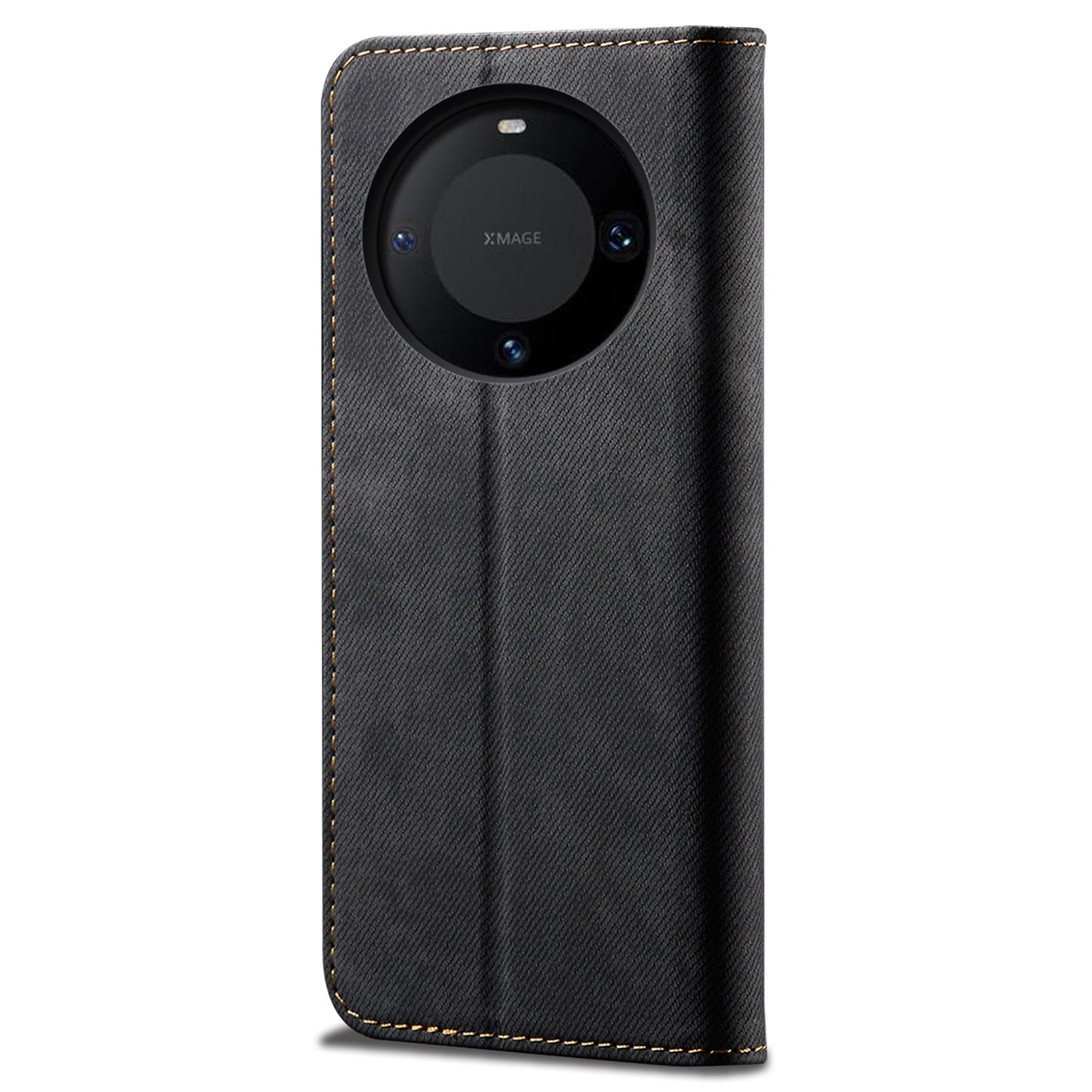 For Huawei Mate 60 Pro Wallet Phone Case PU Leather Jeans Cloth Texture Phone Stand Cover