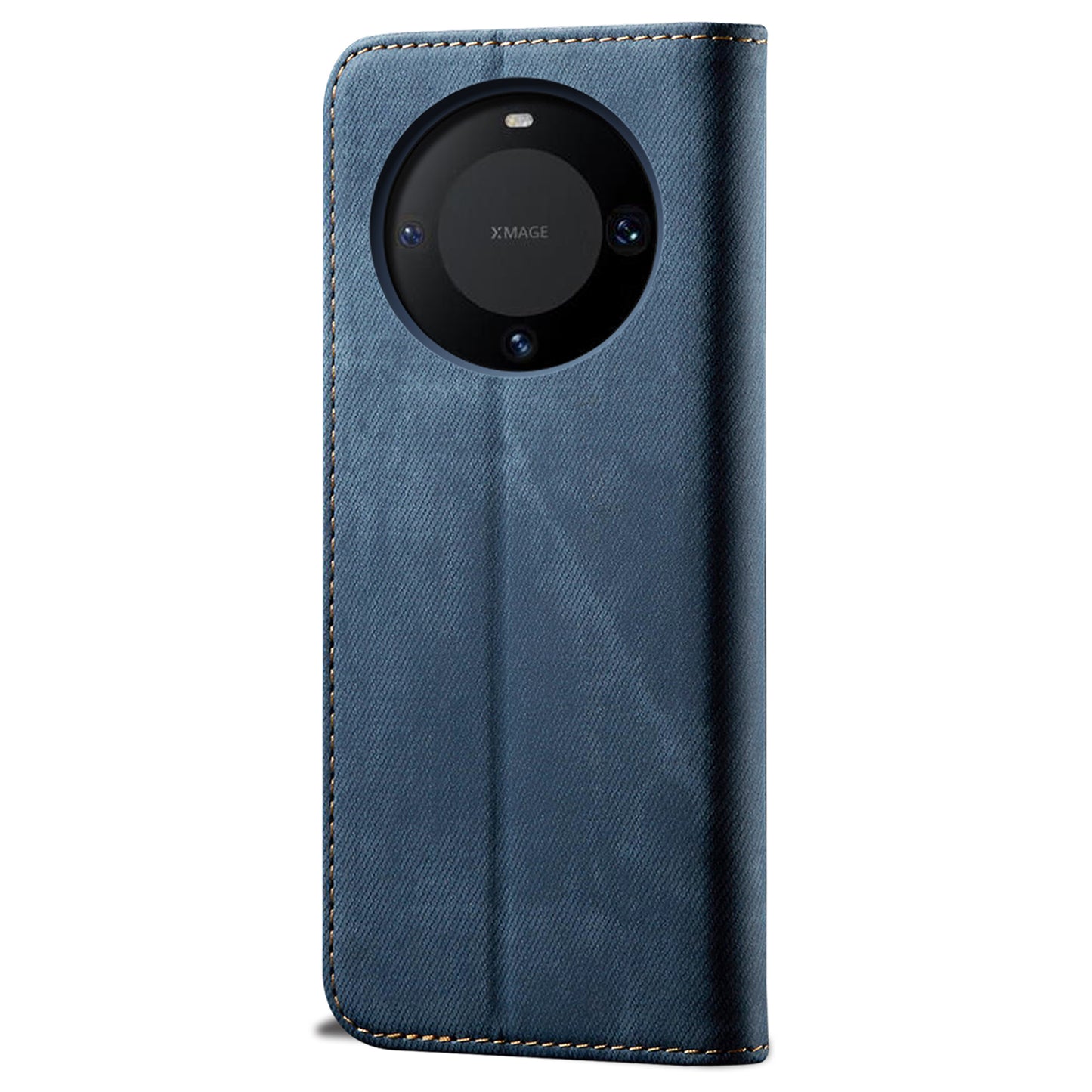 For Huawei Mate 60 Pro Wallet Phone Case PU Leather Jeans Cloth Texture Phone Stand Cover