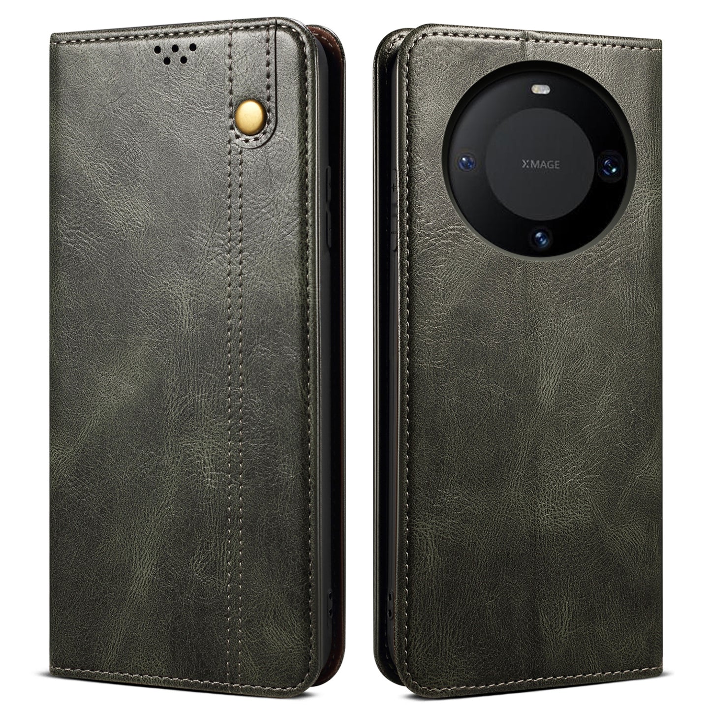 For Huawei Mate 60 Pro Stand Wallet Phone Leather Case Waxy Crazy Horse Texture Case Phone Cover