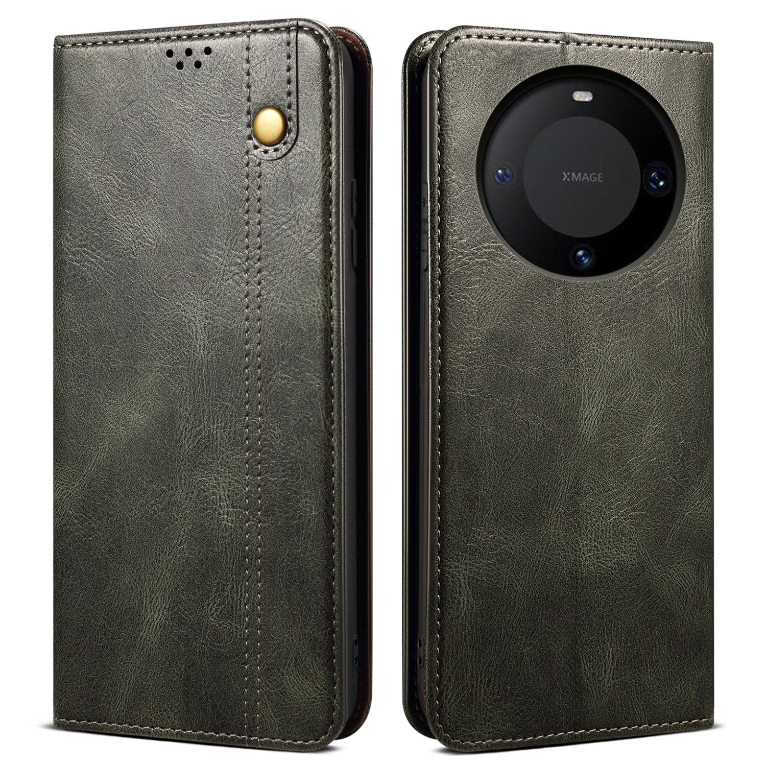 For Huawei Mate 60 Pro Stand Wallet Phone Leather Case Waxy Crazy Horse Texture Case Phone Cover