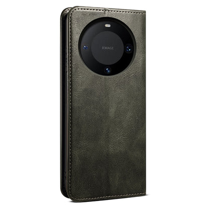 For Huawei Mate 60 Pro Stand Wallet Phone Leather Case Waxy Crazy Horse Texture Case Phone Cover