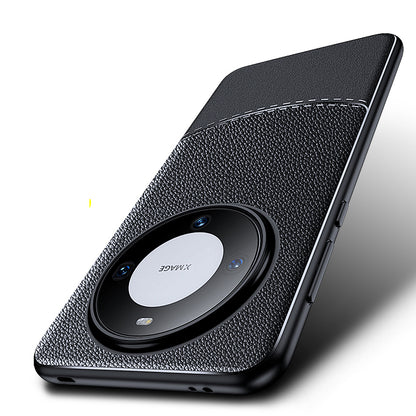 For Huawei Mate 60 Pro Anti-scratch Protective Phone Case Litchi Texture Flexible TPU Cover