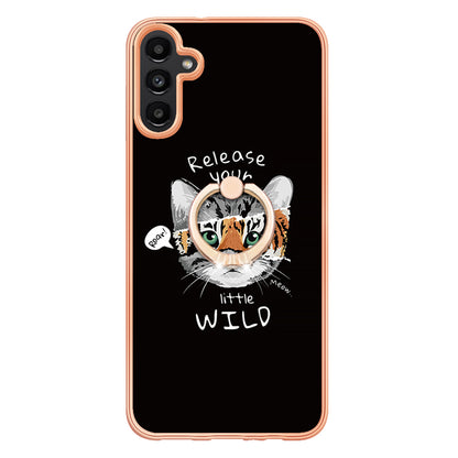YB IMD Series-20 Style D Kickstand Phone Cover for Samsung Galaxy A13 5G / A04s 4G / M13 5G , 2.0mm TPU IMD Electroplating Case