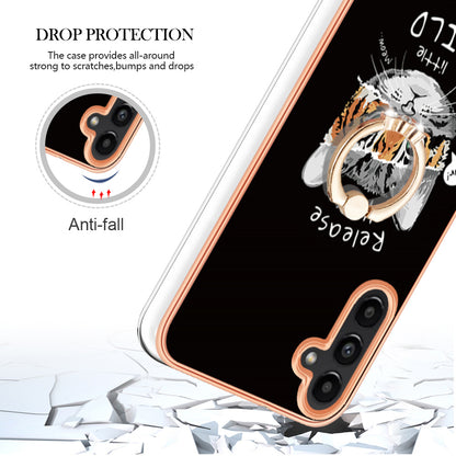 YB IMD Series-20 Style D Kickstand Phone Cover for Samsung Galaxy A13 5G / A04s 4G / M13 5G , 2.0mm TPU IMD Electroplating Case