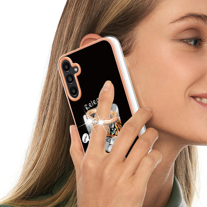 YB IMD Series-20 Style D Kickstand Phone Cover for Samsung Galaxy A13 5G / A04s 4G / M13 5G , 2.0mm TPU IMD Electroplating Case