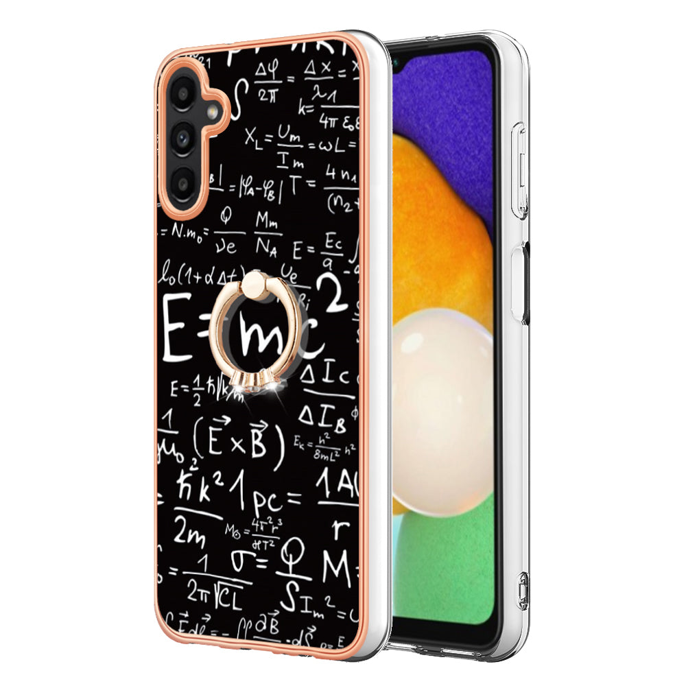 YB IMD Series-20 Style D Kickstand Phone Cover for Samsung Galaxy A13 5G / A04s 4G / M13 5G , 2.0mm TPU IMD Electroplating Case