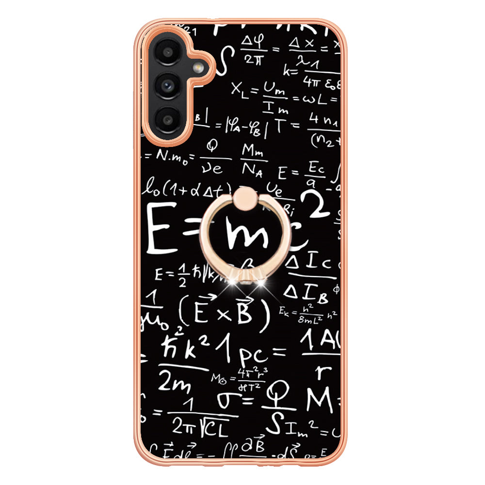 YB IMD Series-20 Style D Kickstand Phone Cover for Samsung Galaxy A13 5G / A04s 4G / M13 5G , 2.0mm TPU IMD Electroplating Case
