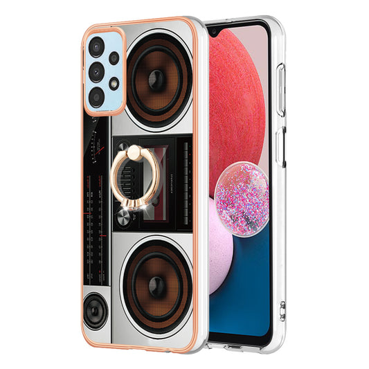 YB IMD Series-20 Style D TPU Phone Cover for Samsung Galaxy A53 5G 2.0mm IMD Pattern Electroplated Kickstand Back Case
