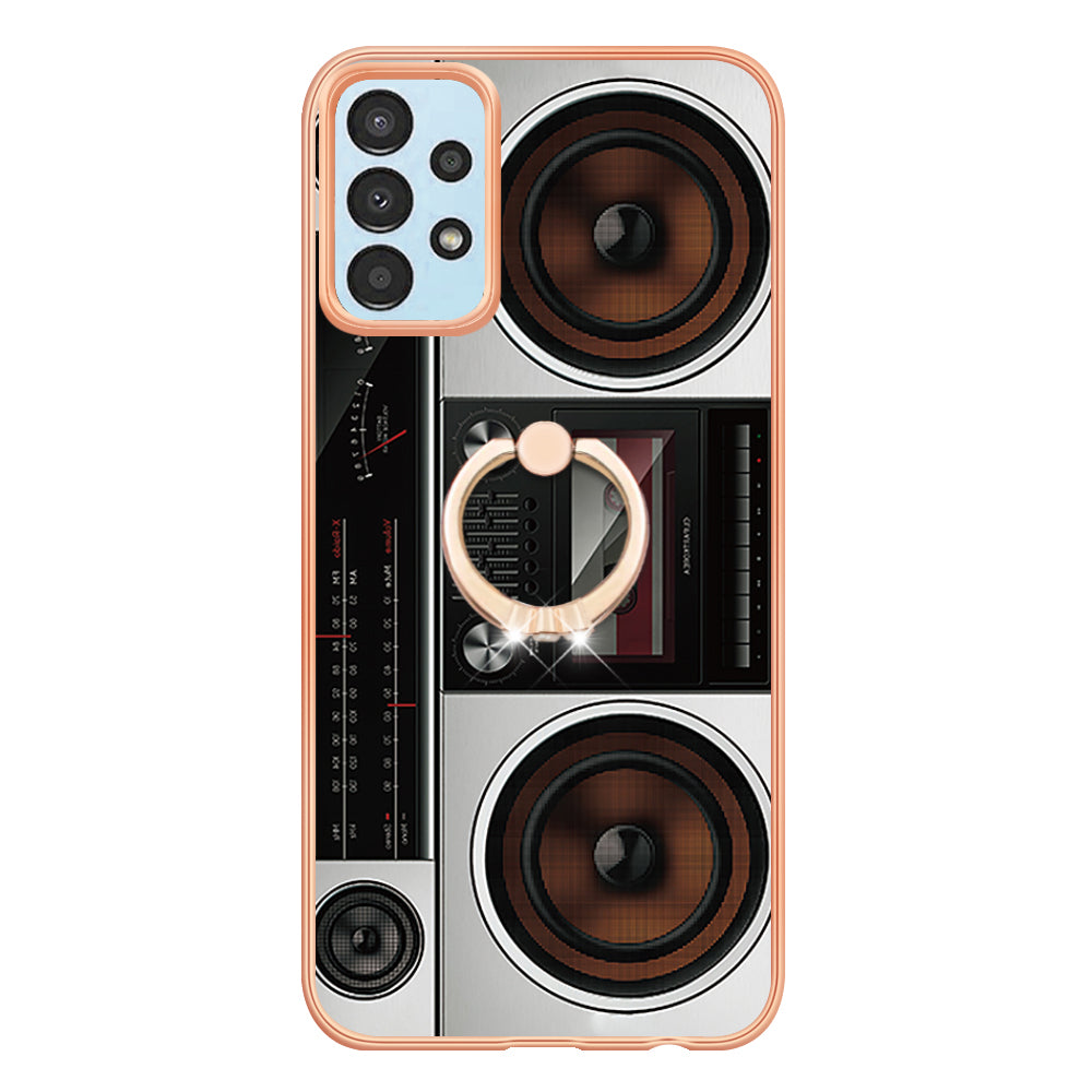 YB IMD Series-20 Style D TPU Phone Cover for Samsung Galaxy A53 5G 2.0mm IMD Pattern Electroplated Kickstand Back Case