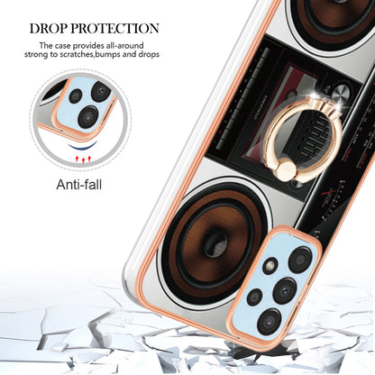 YB IMD Series-20 Style D TPU Phone Cover for Samsung Galaxy A53 5G 2.0mm IMD Pattern Electroplated Kickstand Back Case