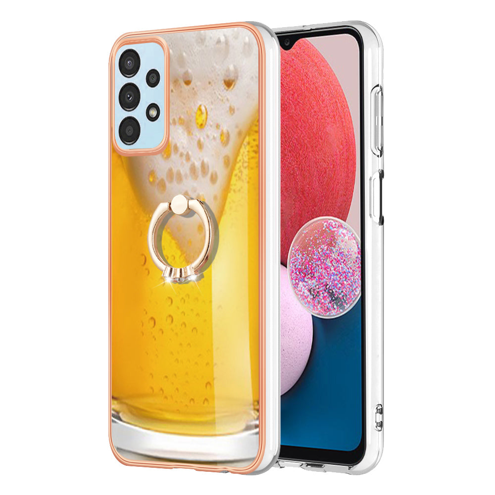 YB IMD Series-20 Style D TPU Phone Cover for Samsung Galaxy A53 5G 2.0mm IMD Pattern Electroplated Kickstand Back Case
