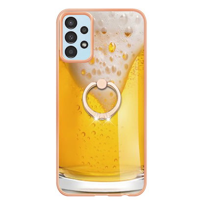 YB IMD Series-20 Style D TPU Phone Cover for Samsung Galaxy A53 5G 2.0mm IMD Pattern Electroplated Kickstand Back Case