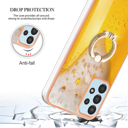 YB IMD Series-20 Style D TPU Phone Cover for Samsung Galaxy A53 5G 2.0mm IMD Pattern Electroplated Kickstand Back Case