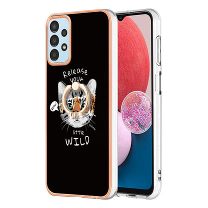 YB IMD Series-20 Style D TPU Phone Cover for Samsung Galaxy A53 5G 2.0mm IMD Pattern Electroplated Kickstand Back Case