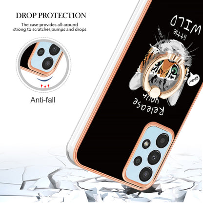 YB IMD Series-20 Style D TPU Phone Cover for Samsung Galaxy A53 5G 2.0mm IMD Pattern Electroplated Kickstand Back Case