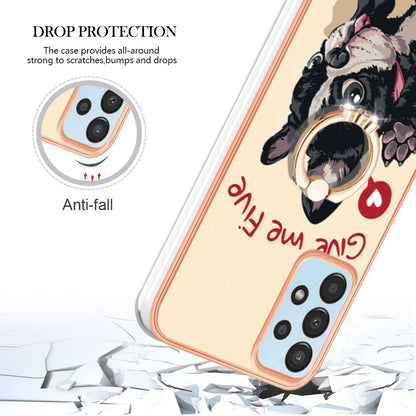 YB IMD Series-20 Style D TPU Phone Cover for Samsung Galaxy A53 5G 2.0mm IMD Pattern Electroplated Kickstand Back Case
