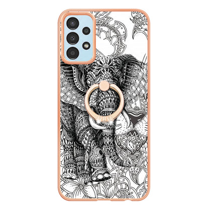 YB IMD Series-20 Style D TPU Phone Cover for Samsung Galaxy A53 5G 2.0mm IMD Pattern Electroplated Kickstand Back Case