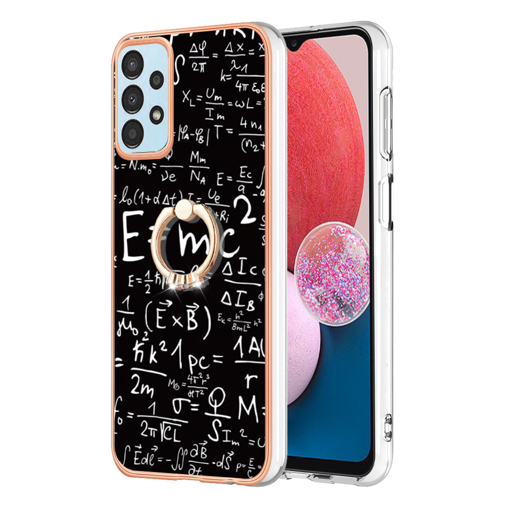 YB IMD Series-20 Style D TPU Phone Cover for Samsung Galaxy A53 5G 2.0mm IMD Pattern Electroplated Kickstand Back Case
