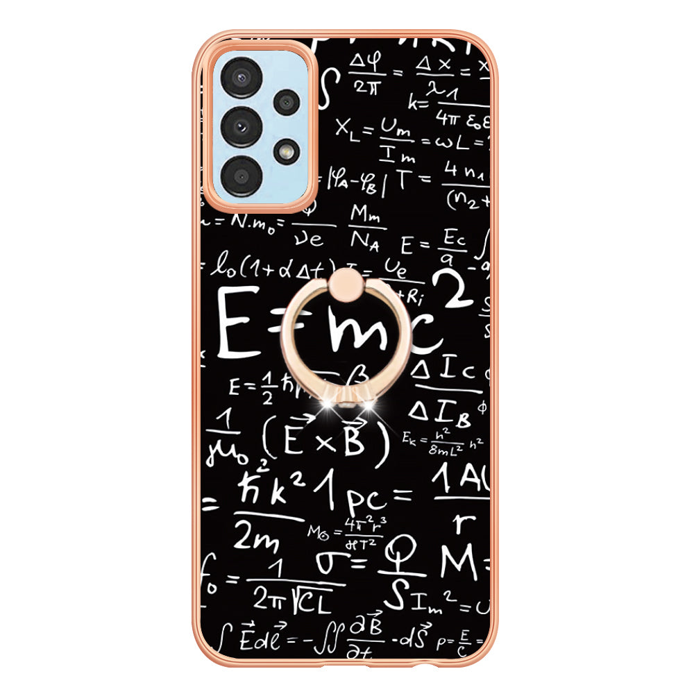 YB IMD Series-20 Style D TPU Phone Cover for Samsung Galaxy A53 5G 2.0mm IMD Pattern Electroplated Kickstand Back Case