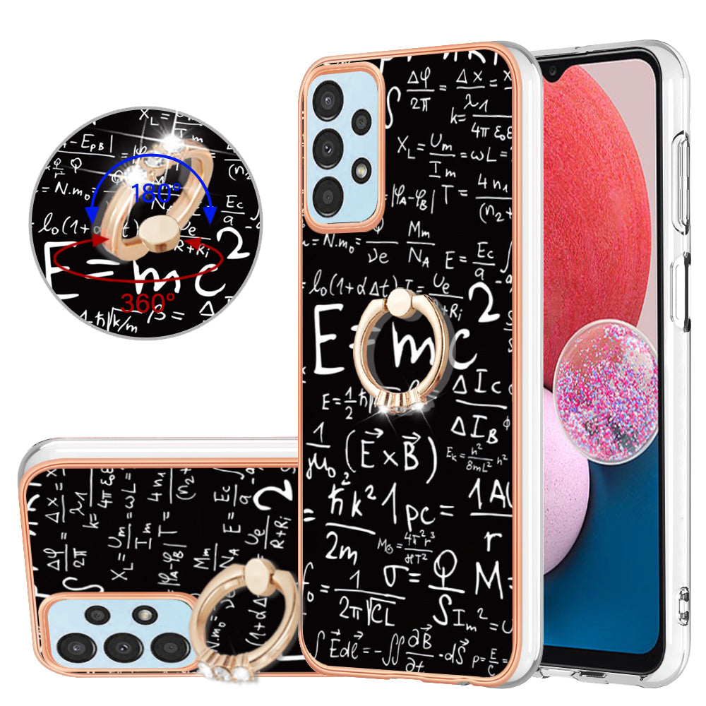 YB IMD Series-20 Style D TPU Phone Cover for Samsung Galaxy A53 5G 2.0mm IMD Pattern Electroplated Kickstand Back Case