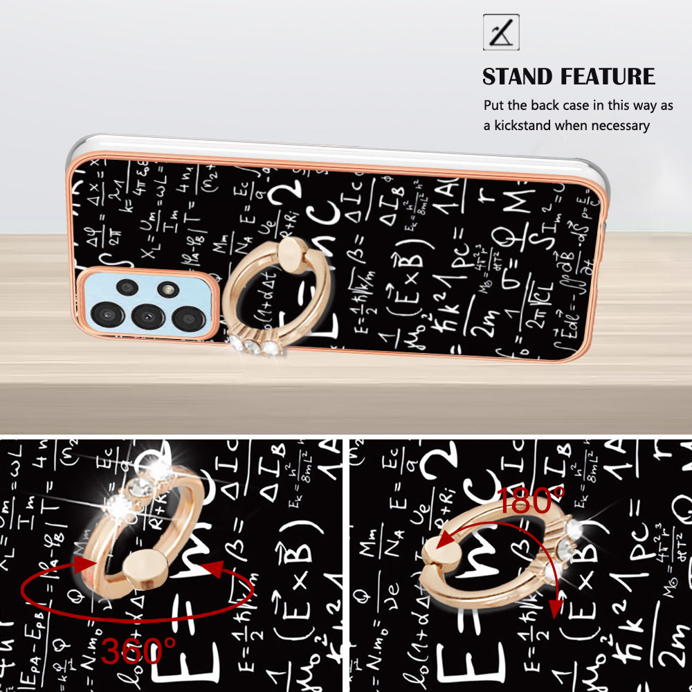 YB IMD Series-20 Style D TPU Phone Cover for Samsung Galaxy A53 5G 2.0mm IMD Pattern Electroplated Kickstand Back Case