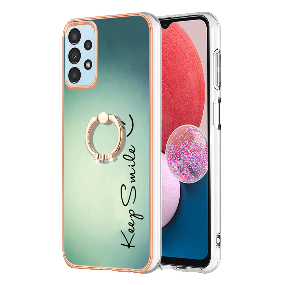 YB IMD Series-20 Style D TPU Phone Cover for Samsung Galaxy A53 5G 2.0mm IMD Pattern Electroplated Kickstand Back Case