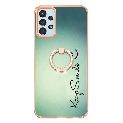 YB IMD Series-20 Style D TPU Phone Cover for Samsung Galaxy A53 5G 2.0mm IMD Pattern Electroplated Kickstand Back Case