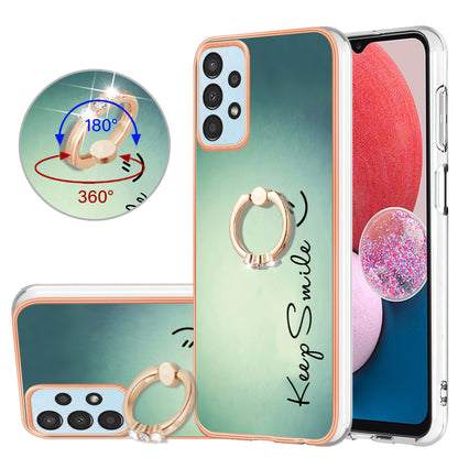 YB IMD Series-20 Style D TPU Phone Cover for Samsung Galaxy A53 5G 2.0mm IMD Pattern Electroplated Kickstand Back Case