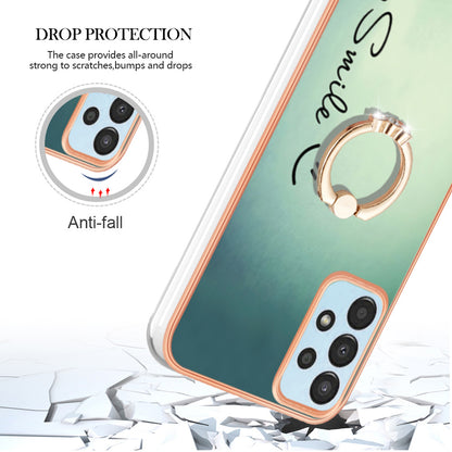 YB IMD Series-20 Style D TPU Phone Cover for Samsung Galaxy A53 5G 2.0mm IMD Pattern Electroplated Kickstand Back Case
