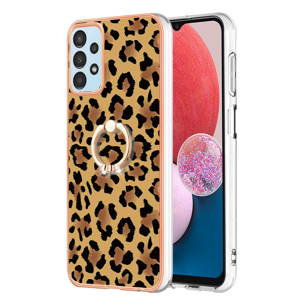 YB IMD Series-20 Style D TPU Phone Cover for Samsung Galaxy A53 5G 2.0mm IMD Pattern Electroplated Kickstand Back Case