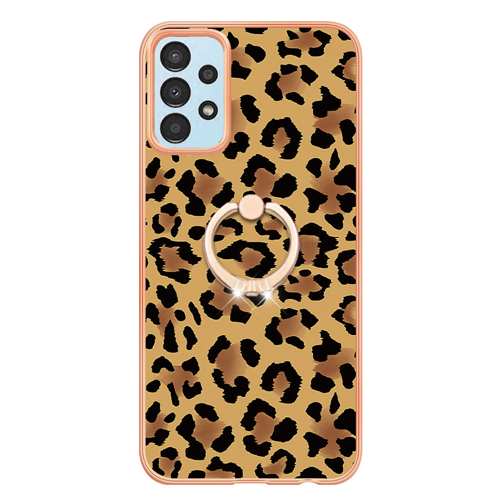 YB IMD Series-20 Style D TPU Phone Cover for Samsung Galaxy A53 5G 2.0mm IMD Pattern Electroplated Kickstand Back Case