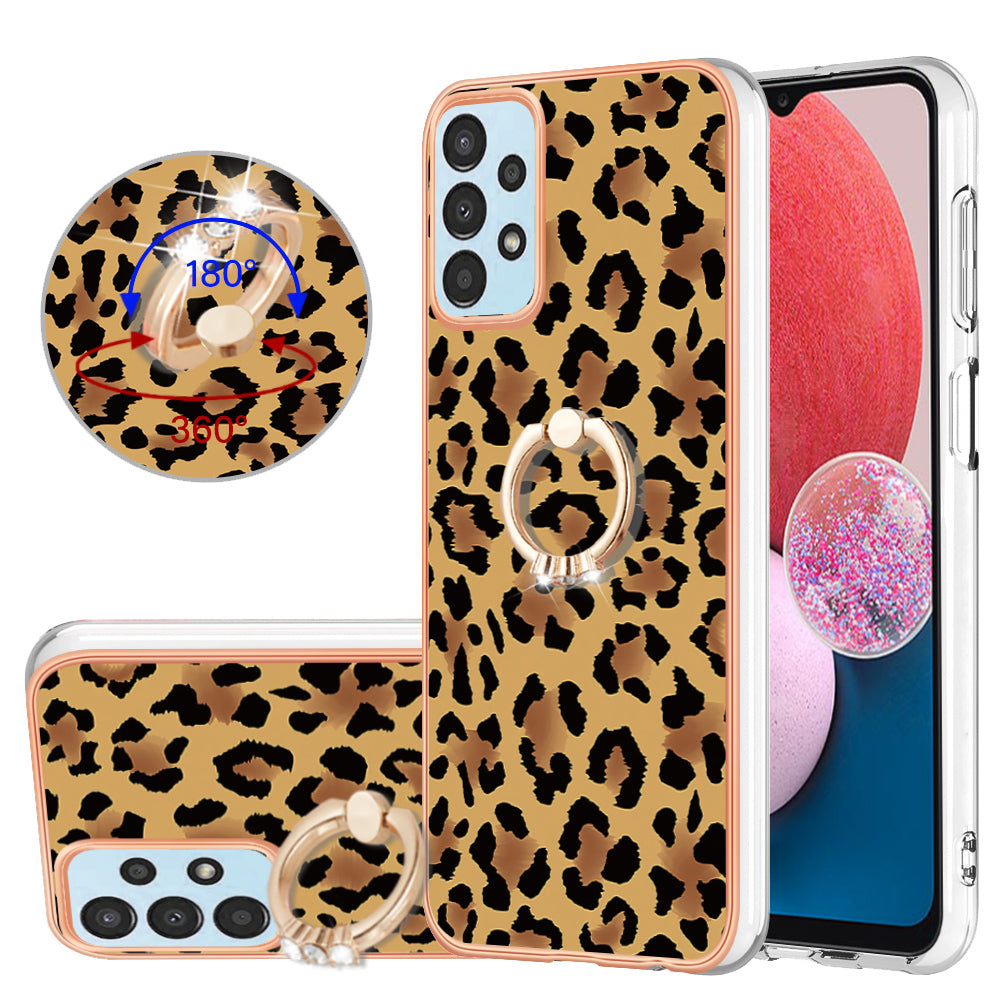 YB IMD Series-20 Style D TPU Phone Cover for Samsung Galaxy A53 5G 2.0mm IMD Pattern Electroplated Kickstand Back Case