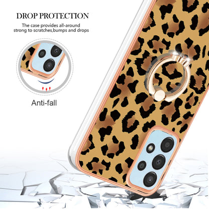 YB IMD Series-20 Style D TPU Phone Cover for Samsung Galaxy A53 5G 2.0mm IMD Pattern Electroplated Kickstand Back Case