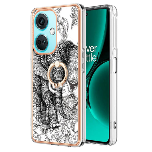 YB IMD Series-20 Style D Electroplated Phone Case for OnePlus Nord CE 3 Lite 5G / Nord N30 5G / Oppo K11x 5G , IMD 2.0mm TPU Kickstand Cover