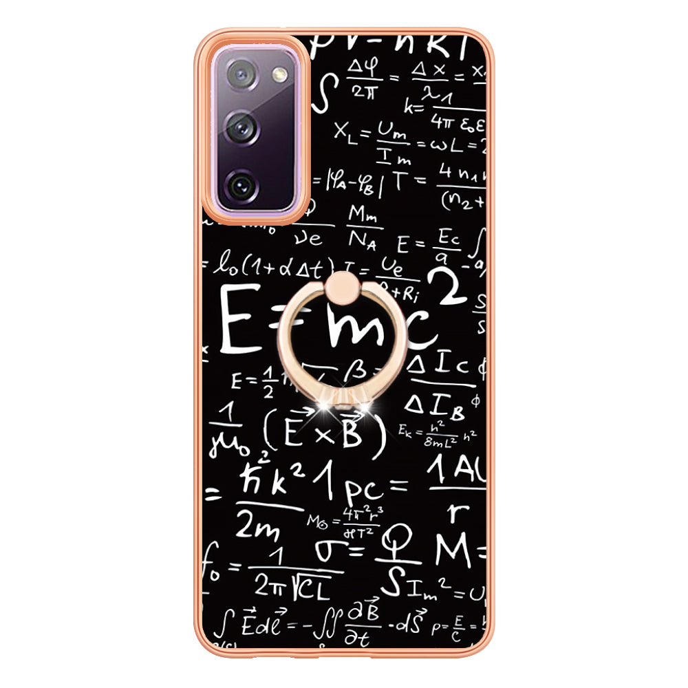 YB IMD Series-20 Style D 2.0mm TPU Soft Shell for Samsung Galaxy S20 FE 4G / FE 5G / S20 Lite / S20 FE 2022 , IMD Kickstand Electroplated Phone Cover