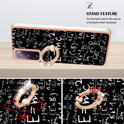 YB IMD Series-20 Style D 2.0mm TPU Soft Shell for Samsung Galaxy S20 FE 4G / FE 5G / S20 Lite / S20 FE 2022 , IMD Kickstand Electroplated Phone Cover