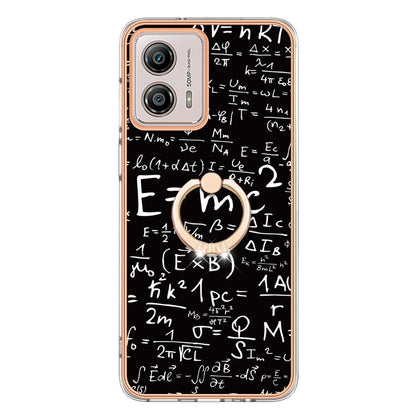 YB IMD Series-20 Style D 2.0mm TPU Electroplated Case for Motorola Moto G53 5G / G23 4G / G13 4G , Ring Kickstand IMD Phone Cover