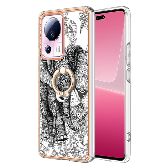YB IMD Series-20 Style D Kickstand Phone Case for Xiaomi 13 Lite / Civi 2 , IMD 2.0mm TPU Electroplating Cover