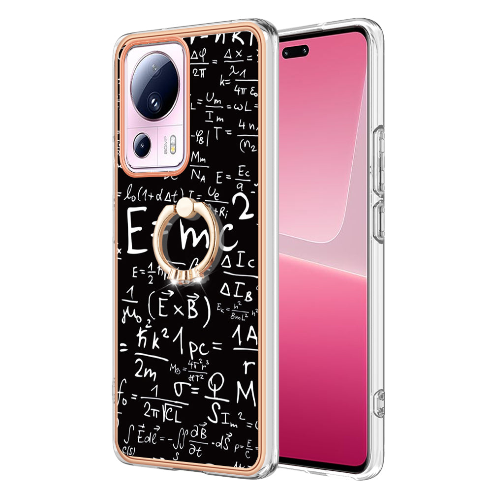YB IMD Series-20 Style D Kickstand Phone Case for Xiaomi 13 Lite / Civi 2 , IMD 2.0mm TPU Electroplating Cover