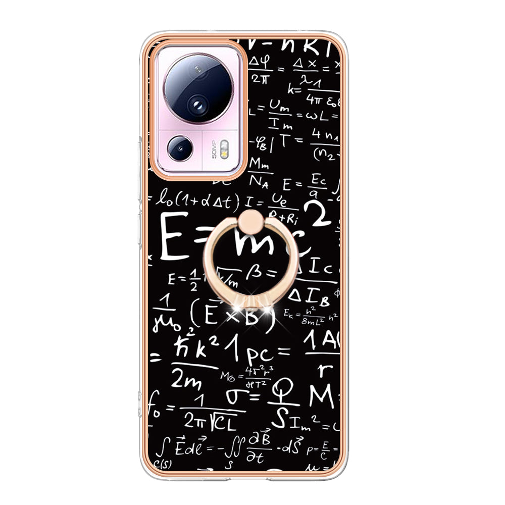 YB IMD Series-20 Style D Kickstand Phone Case for Xiaomi 13 Lite / Civi 2 , IMD 2.0mm TPU Electroplating Cover