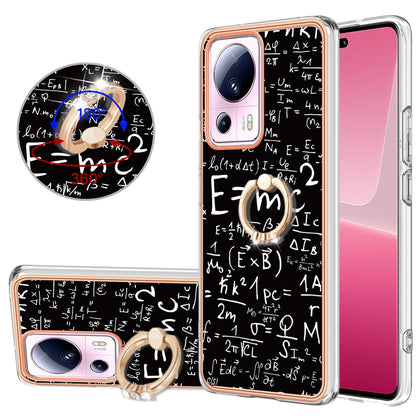 YB IMD Series-20 Style D Kickstand Phone Case for Xiaomi 13 Lite / Civi 2 , IMD 2.0mm TPU Electroplating Cover